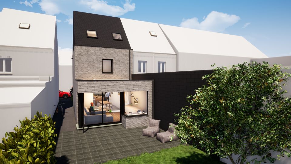 render halfopen woning renoveren