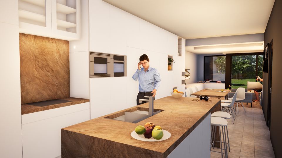 render interieur keuken renovatie